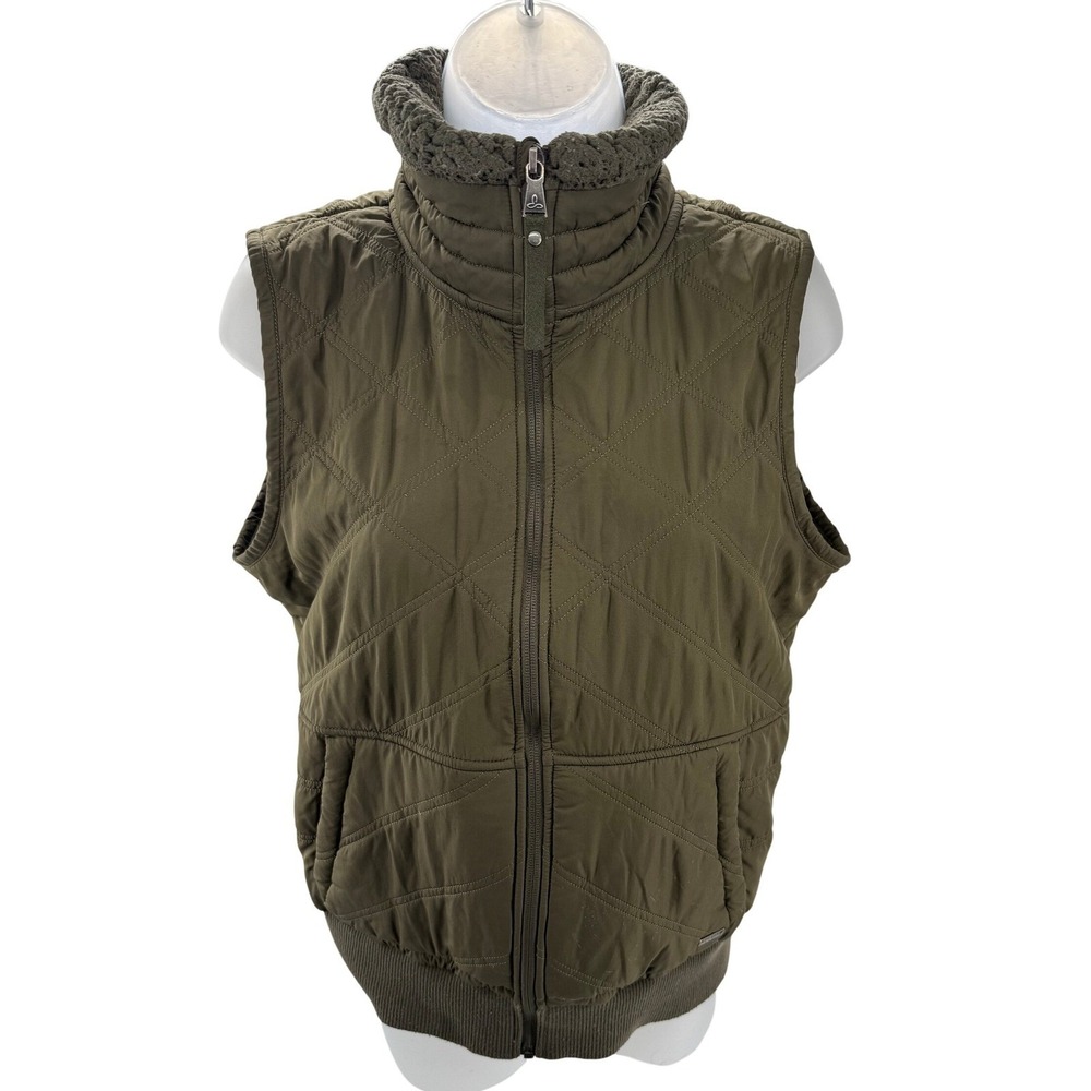 PrAna‎ Olive Green Sherpa Lined Womens Vest Jacket Small